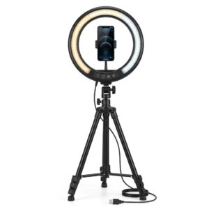 10-inch LED Ring Light with Tripod Stand & Phone Holder for Content Creators