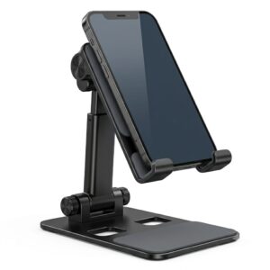 Adjustable Metal Mobile Phone & Tablet Stand - Foldable Desktop Holder for iPhone, Android, iPad