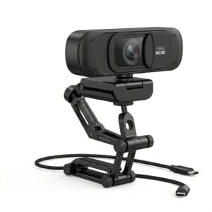 1080p HD Webcam with Tripod Stand & Privacy Cover - Built-in Dual Mic for Zoom, Online Classes, Streaming